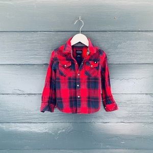 Lucky Plaid Flannel Button-up Shirt